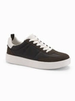 Old-school men's sneakers on thick sole - dark brown V3 OM-FOSL-0170