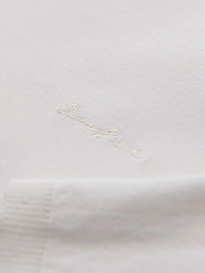 Men's polo sweater with embroidery on chest - white V2 OM-POLS-0140