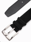 One-color men's natural suede belt - black V1 OU-ACBE-0112