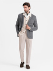Blazer elegant pentru bărbați din tricot structurat - grafit V3 OM-BLZB-0129