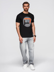 Men's large print t-shirt - black V2 OM-TSPT-0245