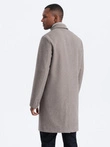 Lengvas vienspalvis vyriškas paltas - šviesiai rudas V4 OM-COWC-0104