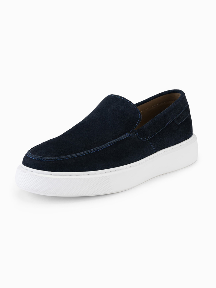 Men's slip-on half shoes on thick sole - navy blue V4 OM-FOCS-0152