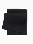 Men's monochromatic ribbed knit scarf - black V1 OM-ACSF-0119