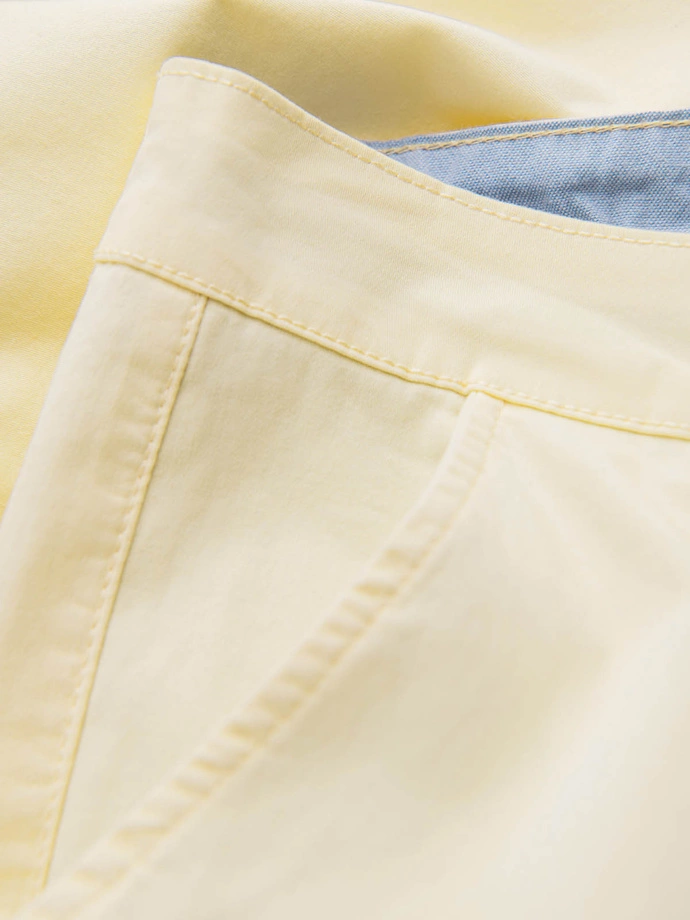 Pánske chinos šortky s kontrastným ohrnutím - žlté V7 W421