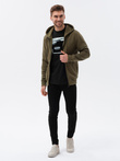 Men's zip-up sweatshirt - dark olive V4 B1421