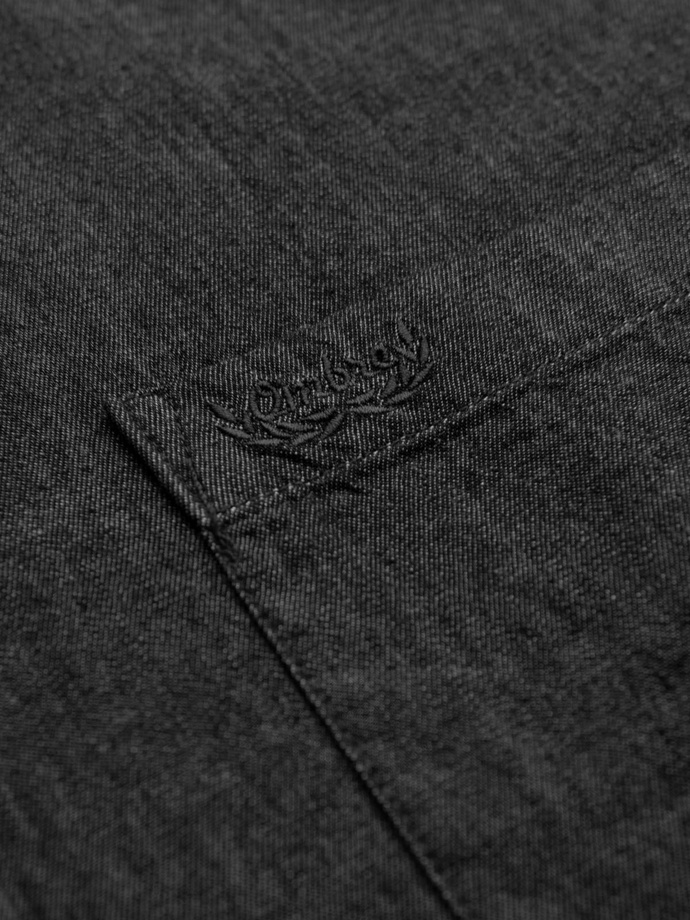 Cămașă bărbătească din bumbac cu model SLIM FIT - albastru marin V6 OM-SHCS-0151