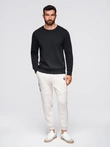 BASIC men's sweatshirt with round neckline - black V5 OM-SSBN-0175