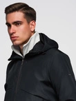Men's lightweight jacket with mesh lining and hood - black V4 C640