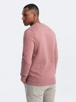 Men's BASIC cotton non-stretch sweatshirt - dark pink V4 OM-SSBN-0159