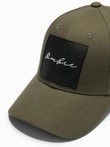 Men's baseball cap with visor and large patch - khaki V2 OM-ACCS-0101 