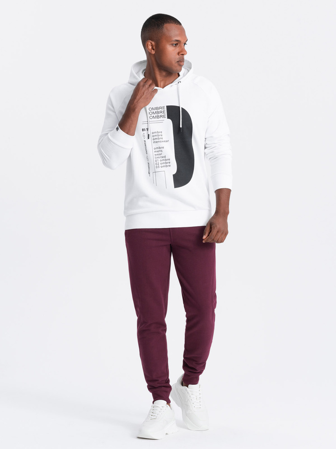 Pánské bavlněné tepláky BASIC joggers - bordó V3 OM-PABS-0174