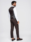 Men's suit vest with classic detailing and lining - graphite V3 OM-BLZV-0142