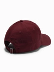 Men's baseball cap with visor and rectangular patch - maroon V8 OM-ACCS-0104 