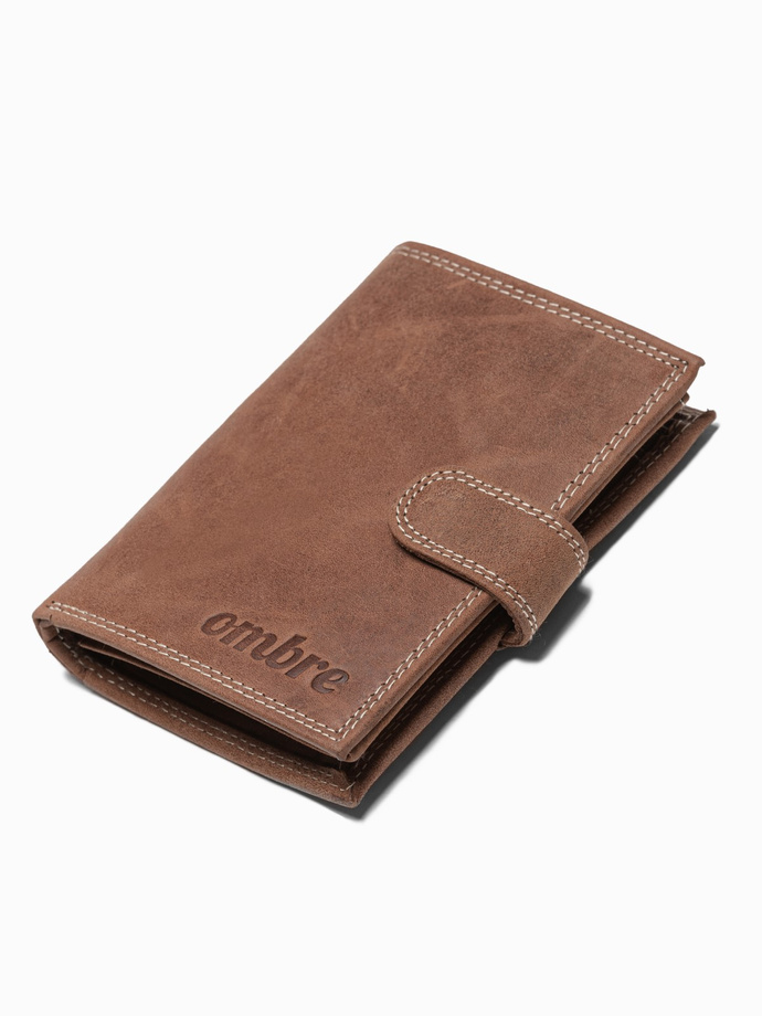 Men's leather wallet - light brown A091