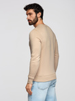 Men's unbuttoned sweatshirt with collegiate print - sand V1 OM-SSPS-0154