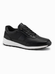 Men's eco leather sports sneakers shoes - black V2 OM-FOSL-0181 