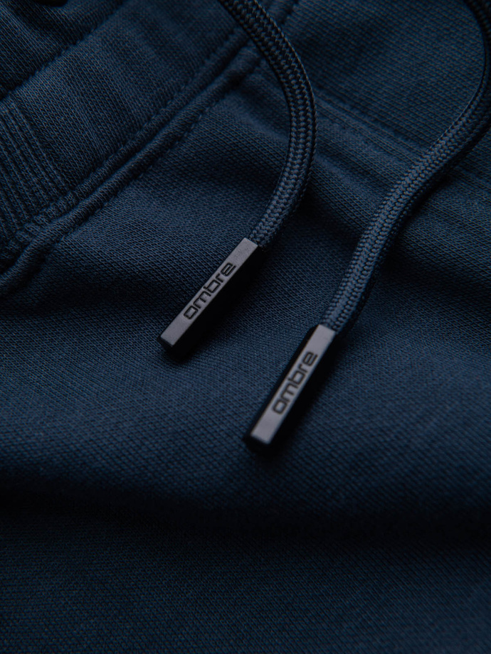 Pantaloni scurți din bumbac pentru bărbați BASIC - albastru marin V1 OM-SRBS-0149