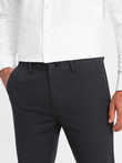 Pantaloni chino clasic cu textură delicată pentru bărbați - grafit V4 OM-PACP-0188