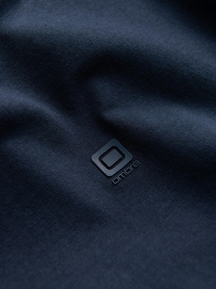 Tricou V-NECK pentru bărbați cu elastan - albastru marin V2 OM-TSCT-0106