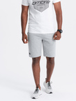 Vyriški trikotažiniai trumpi sportiniai šortai - pilki V2 OM-SRSK-0150