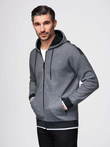 Men's softly structured hooded sweatshirt - black V1 OM-SSZP-0191