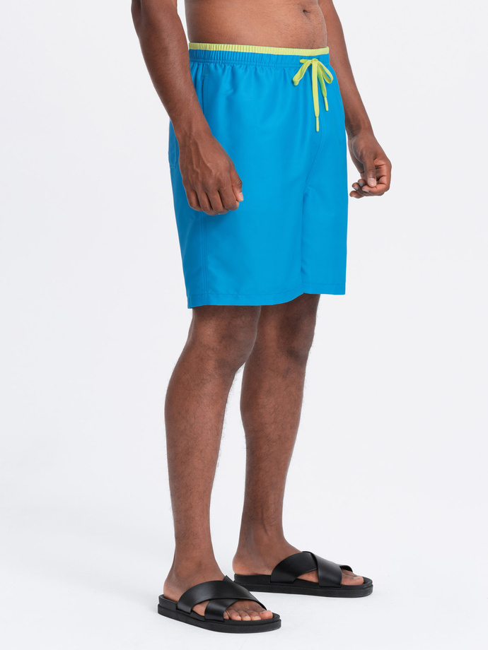 Men's swim shorts with two-tone welt - blue V6 OM-SRBS-0141