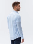 Men's shirt with long sleeves - light blue K609
