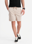 Men's loose-fit shorts with cargo pockets - cream V1 OM-SRCG-0194