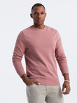 Men's BASIC cotton non-stretch sweatshirt - dark pink V4 OM-SSBN-0159