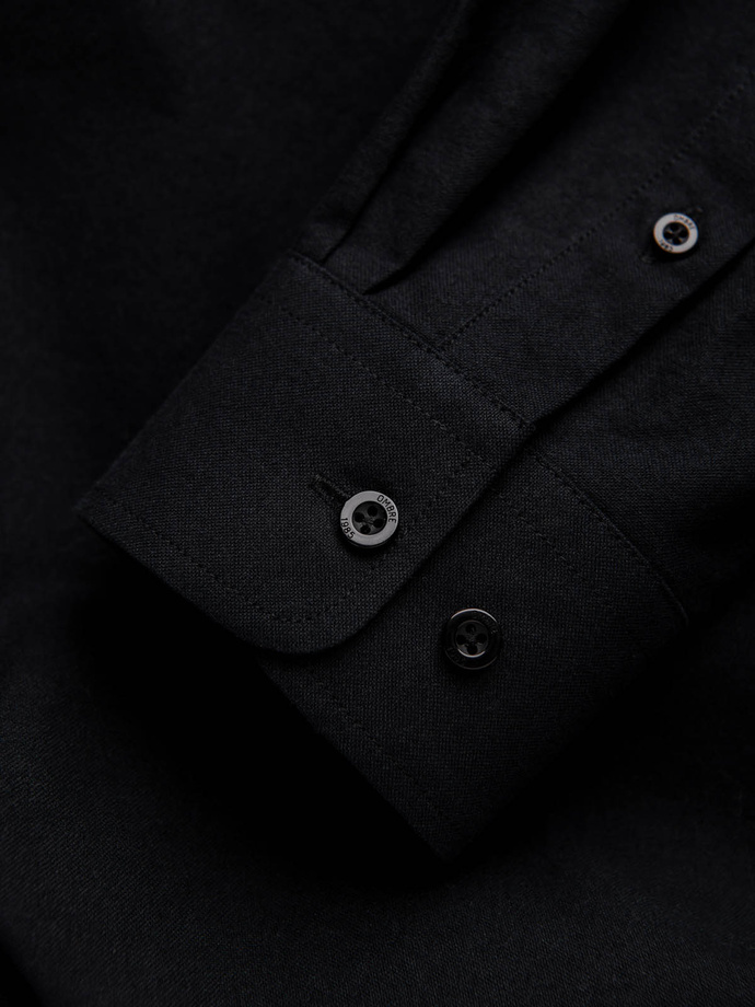Men's classic cotton oxford REGULAR shirt - black V3 OM-SHOS-0114
