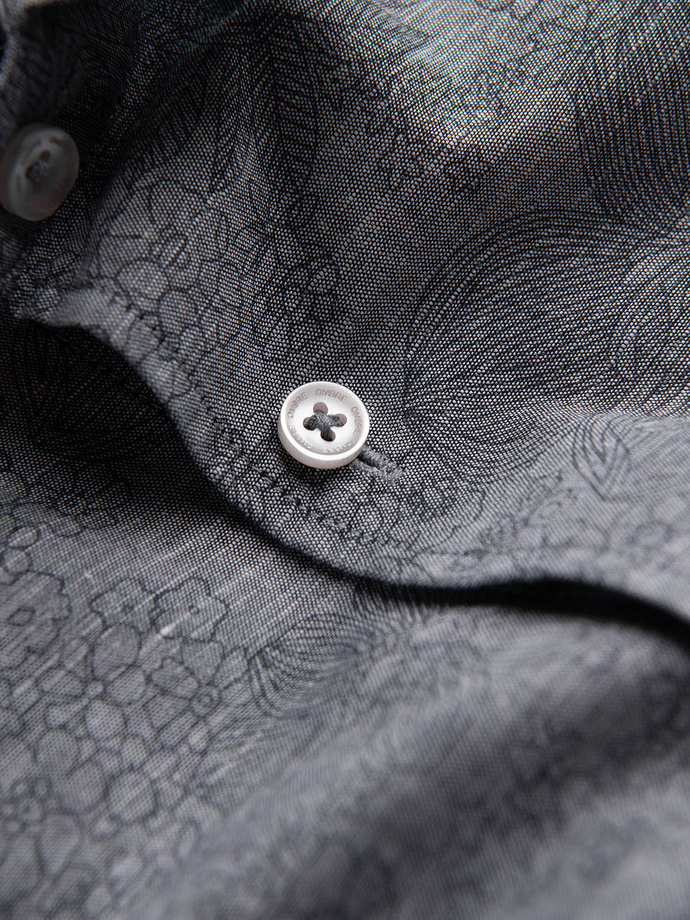 Cămașă bărbătească clasică din flanelă de bumbac cu carouri - gri V3 OM-SHCS-0157