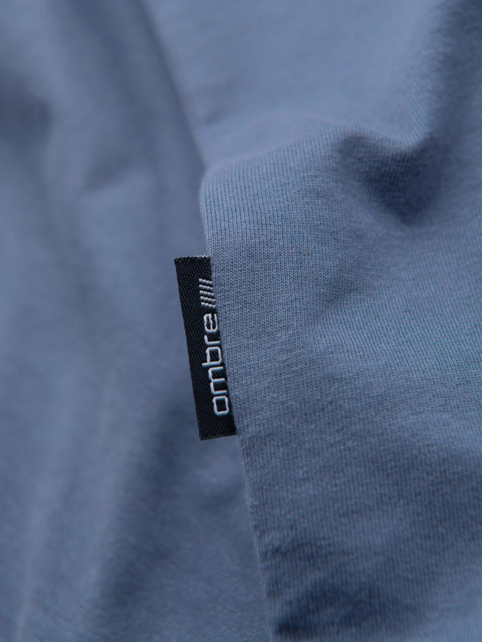 Tricou clasic BASIC din bumbac pentru bărbați - violet V13 OM-TSBS-0146