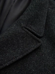 Men's short double-breasted wool coat - graphite V1 OM-COWC-0115
