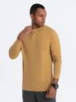 Men's BASIC longsleeve with round neckline - mustard V10 OM-LSBL-0106