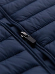Men's quilted jacket with high zipped hood - black V1 OM-JAHP-0238