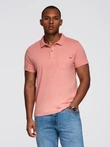Classic cotton knit polo shirt - pink V4 OM-POWS-0142