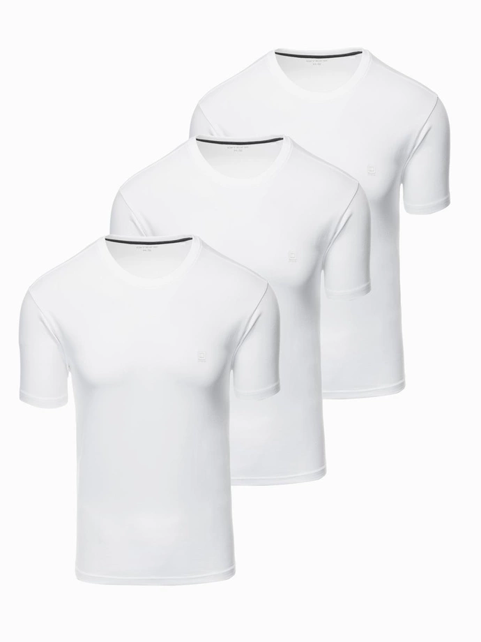 Set of men's t-shirts with round neckline - white V1 Z102