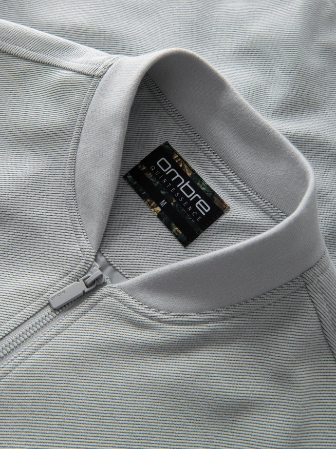 Jachetă bomber cu mâneci raglan pentru bărbați - gri deschis V4 OM-JANP-0159