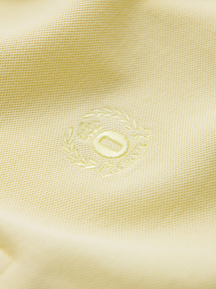 Tricou polo BASIC pentru bărbați, tricou piqué monocolor - galben V15 OM-POBS-0100