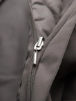 Men's insulated coat with hood and concealed zipper - black V1 OM-COWC-0110