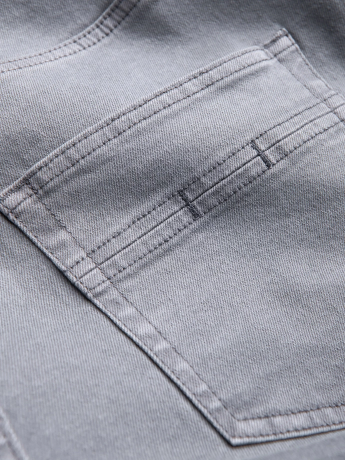 Pánské džínové kalhoty bez oděru SLIM FIT - šedé V1 OM-PADP-0148