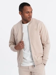Men's jacquard knit jacket + shorts set - light beige V2 Z73