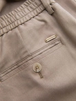Men's linen blend rolled up chino pants - light brown V3 OM-PACP-0198