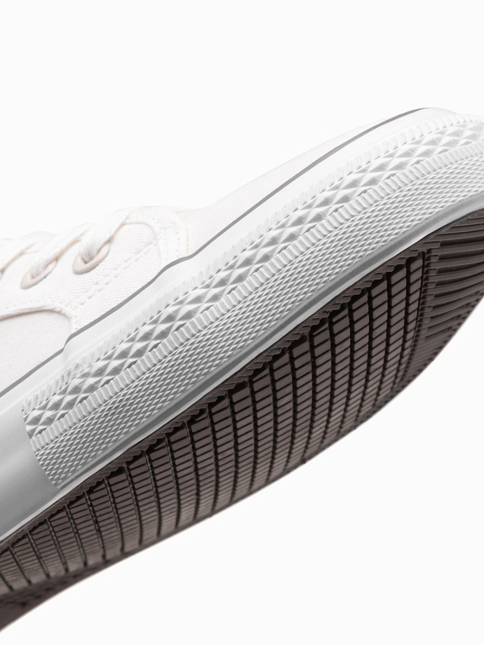 Klasikiniai vyriški sportiniai bateliai su kniedėmis - balti V3 OM-FOTL-0147