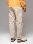Men's knitted joggers with cargo pockets - cream V1 OM-PAJO-0199