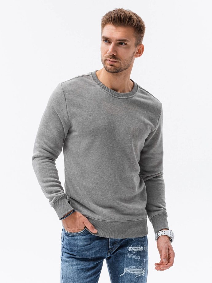 Men's plain sweatshirt - grey melange B978