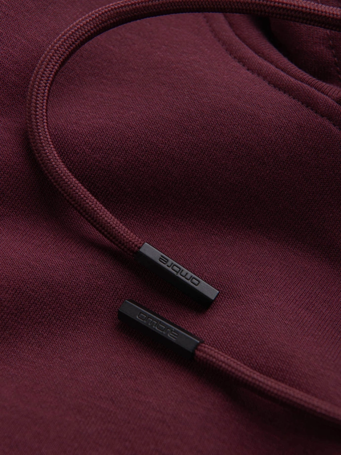 BASIC medvilninis vyriškas džemperis su gobtuvu - bordo spalvos V3 OM-SSBN-0161