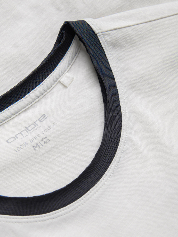 Pánske tričko s neupraveným povrchom - ecru V6 OM-TSCT-22SS-004