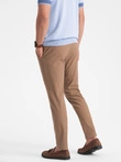 Pánske chino nohavice SLIM FIT - svetlohnedé V2 OM-PACP-0186